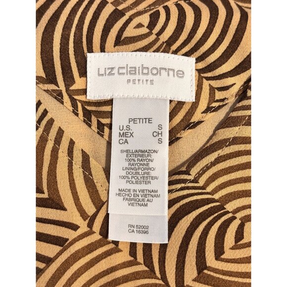 Liz Claiborne Brown & Tan Swirl Women's S/M Pet Top & Skirt Set Asymmetrical Hem - Picture 8 of 14